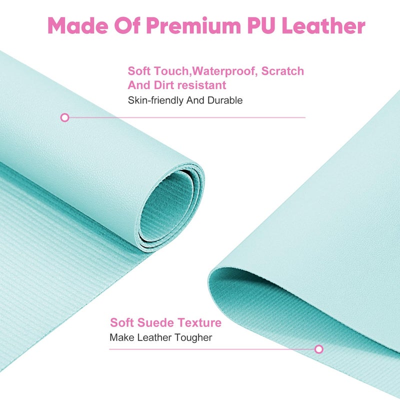 Subay Nail Art Table Mat, Foldable Nail Hand Rest Pad for Nail Arm Rest, PU Leather Nail Mat Nail Hand Rest Pillow Manicure Pad Desk Mat for Nail Technician Salon Home - Blue - Image 2